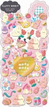 Qlia Mofu Mofu Animals Fluffy Rabbit Bubbly Sticker Sheet