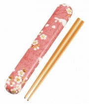 HAKOYA Tatsumiya Cloth-Covered Kaga Koban Chopsticks Pink Sakura Usagi