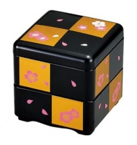 HAKOYA Tatsumiya Motenasha Mini Bento Box Collection Sakura Blossom on Gold and Black