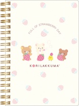 Rilakkuma Korilakkuma Full Of Strawberry Day Ichigo Club Mini Ring Notebook