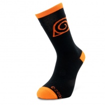 NARUTO SHIPPUDEN -  Socks - Black & Orange - Konoha